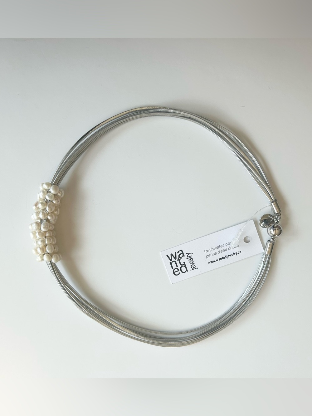 NWT WANTED JEWELRY Multi-Strand Choker Necklace, White Freshwater Pearl Cluster